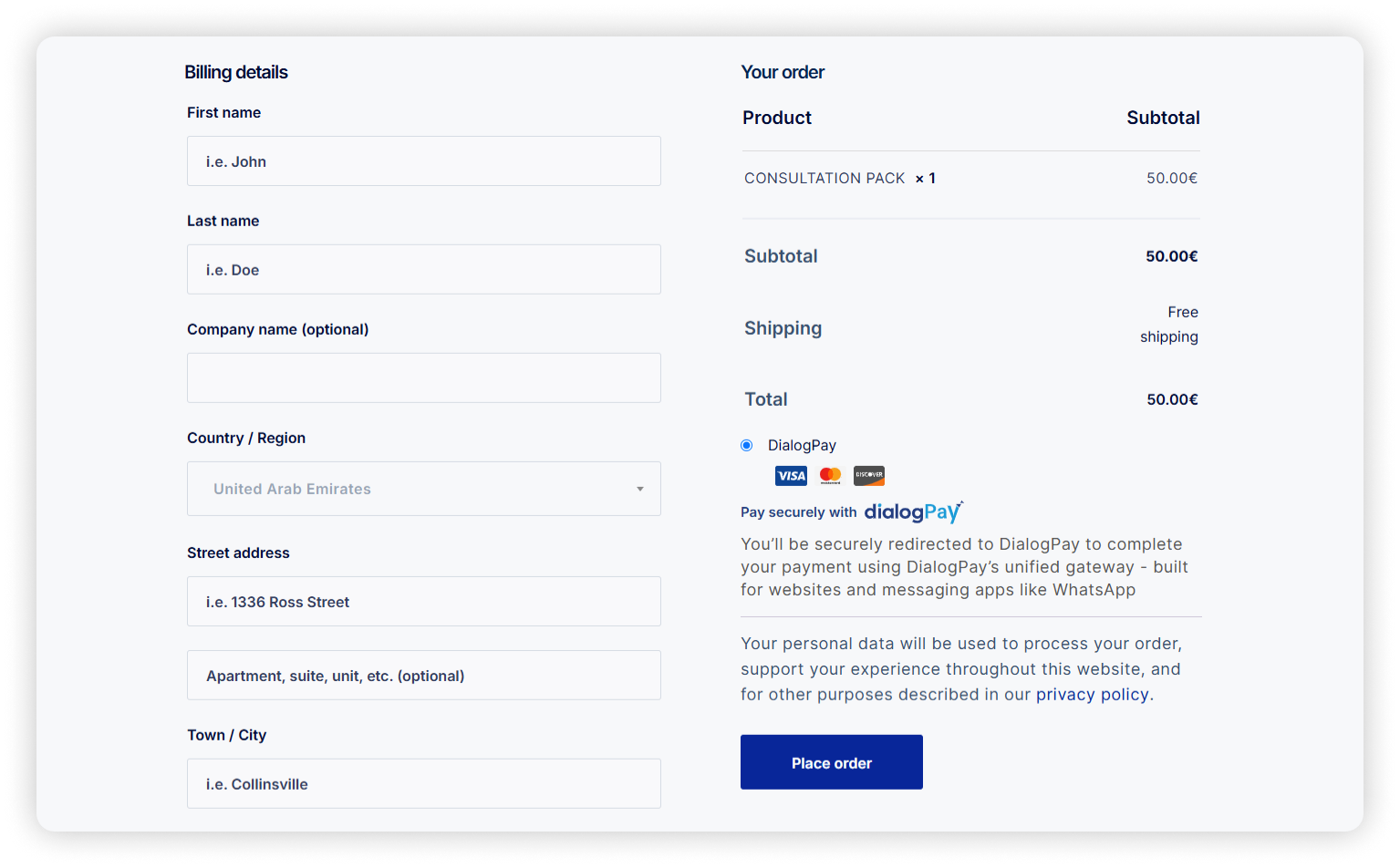DialogPay Secure Checkout Interface